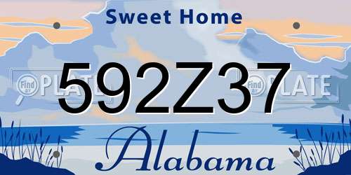 592Z37 Alabama License Plate