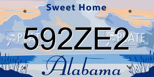 592ZE2 Alabama License Plate