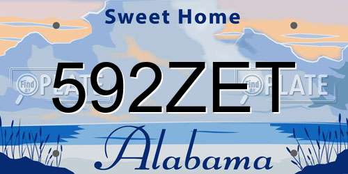 592ZET Alabama License Plate
