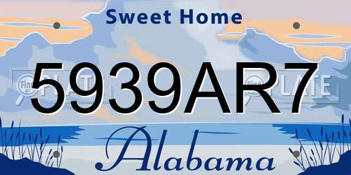 5939AR7 Alabama License Plate