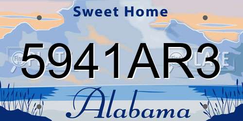 5941AR3 Alabama License Plate