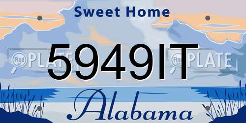 5949IT Alabama License Plate