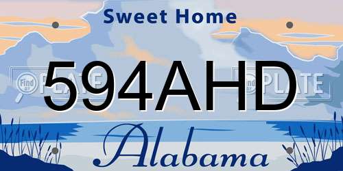 594AHD Alabama License Plate