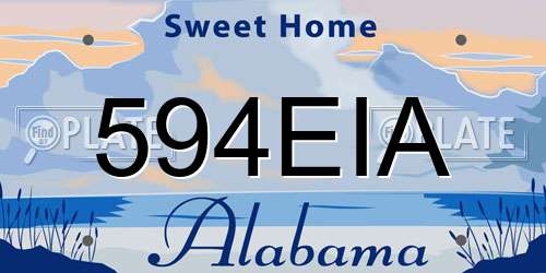 594EIA Alabama License Plate
