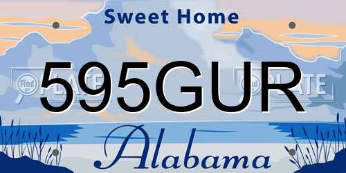 595GUR Alabama License Plate