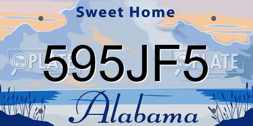 595JF5 Alabama License Plate