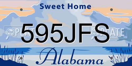 595JFS Alabama License Plate