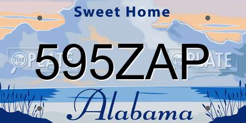 595ZAP Alabama License Plate