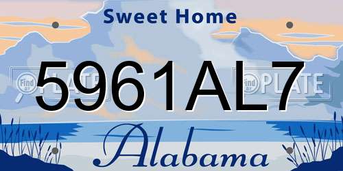 5961AL7 Alabama License Plate