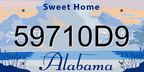 59710D9 Alabama License Plate