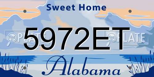 5972ET Alabama License Plate