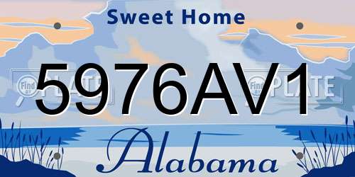 5976AV1 Alabama License Plate
