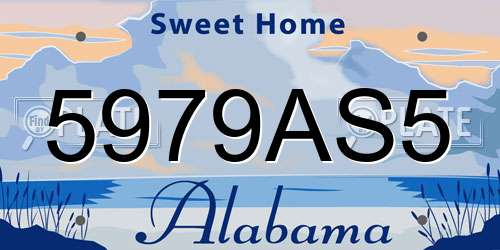 5979AS5 Alabama License Plate