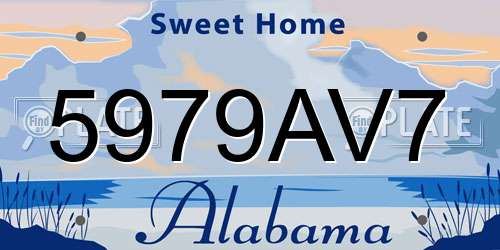 5979AV7 Alabama License Plate