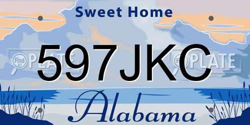 597JKC Alabama License Plate