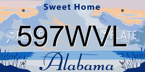 597WVL Alabama License Plate