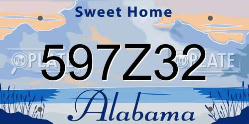 597Z32 Alabama License Plate