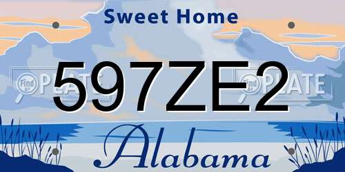 597ZE2 Alabama License Plate
