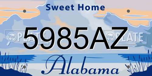 5985AZ Alabama License Plate