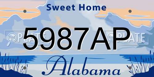 5987AP Alabama License Plate
