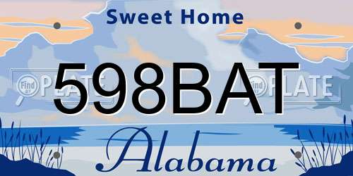 598BAT Alabama License Plate