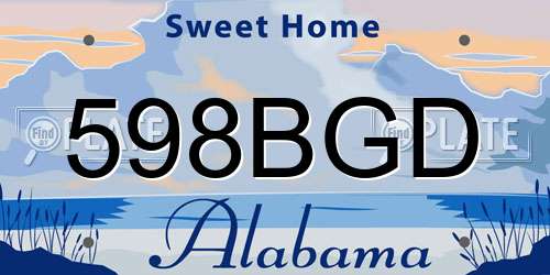 598BGD Alabama License Plate