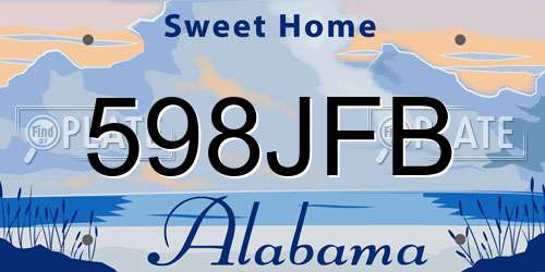 598JFB Alabama License Plate