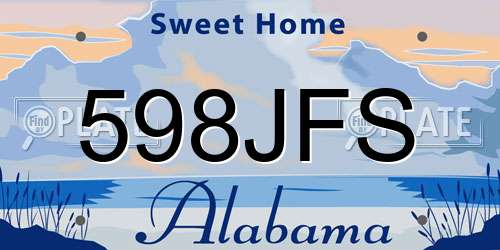 598JFS Alabama License Plate