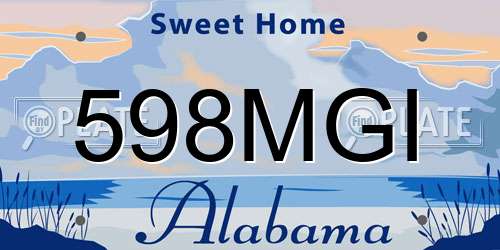 598MGI Alabama License Plate
