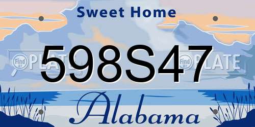 598S47 Alabama License Plate