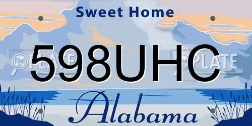 598UHC Alabama License Plate