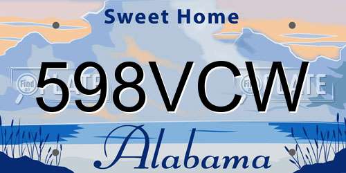 598VCW Alabama License Plate