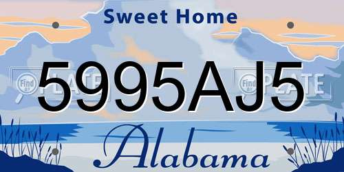 5995AJ5 Alabama License Plate