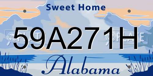 59A271H Alabama License Plate