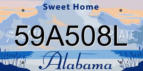 59A508L Alabama License Plate
