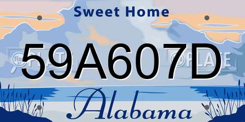 59A607D Alabama License Plate
