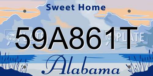 59A861T Alabama License Plate