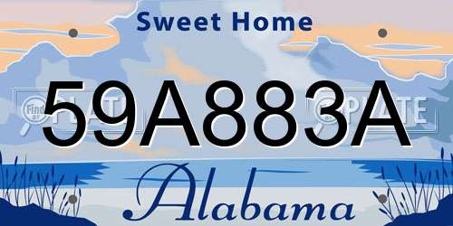 59A883A Alabama License Plate