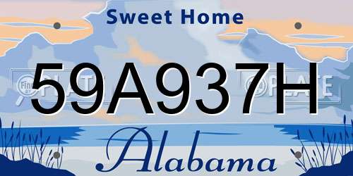 59A937H Alabama License Plate