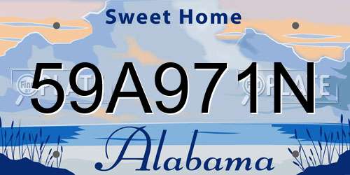 59A971N Alabama License Plate