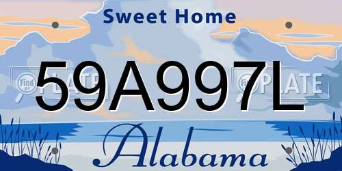 59A997L Alabama License Plate