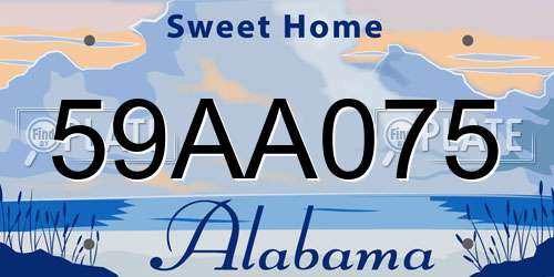 59AA075 Alabama License Plate