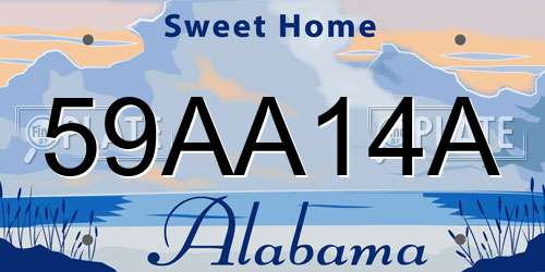 59AA14A Alabama License Plate
