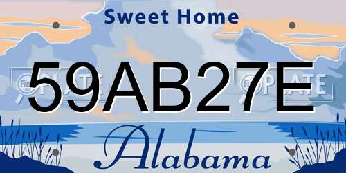 59AB27E Alabama License Plate
