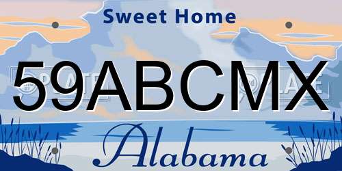 59ABCMX Alabama License Plate