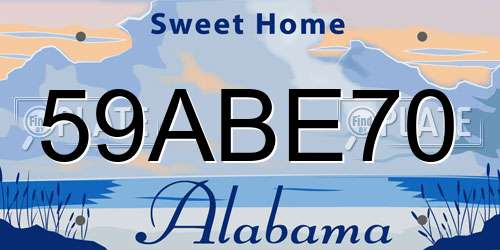 59ABE70 Alabama License Plate