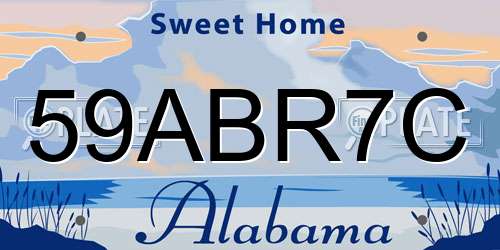 59ABR7C Alabama License Plate
