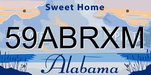 59ABRXM Alabama License Plate