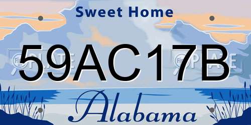 59AC17B Alabama License Plate