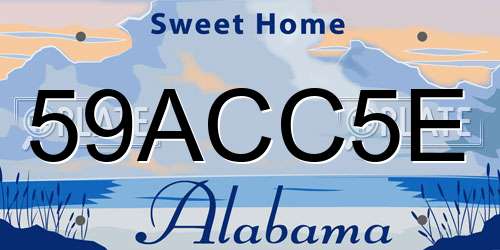 59ACC5E Alabama License Plate